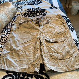 Only worn once Express khaki cargo shorts